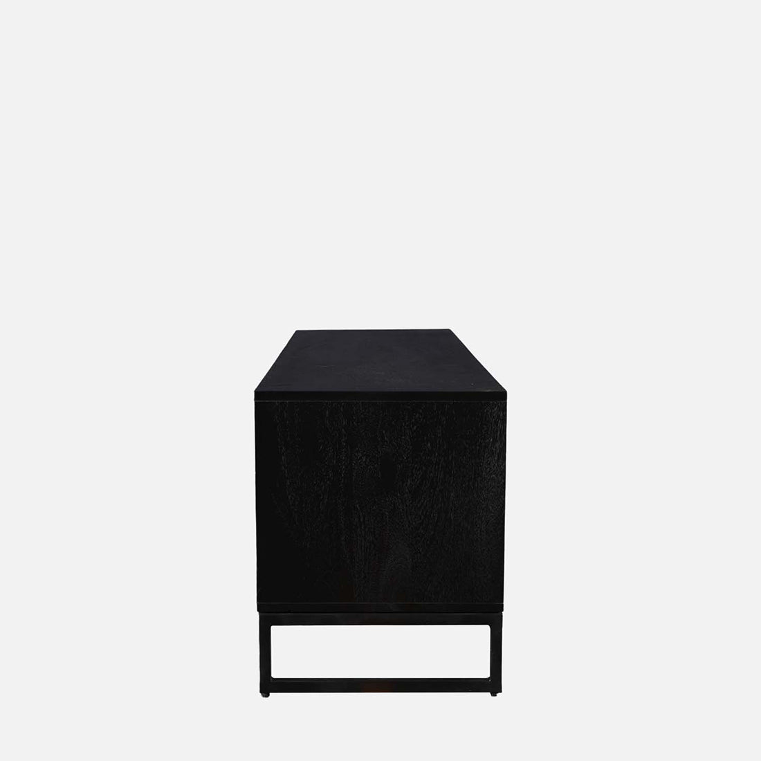 Sven Sheesham Wood(Rosewood) Low Height Tv Unit in Natural Sheesham & Black Colour