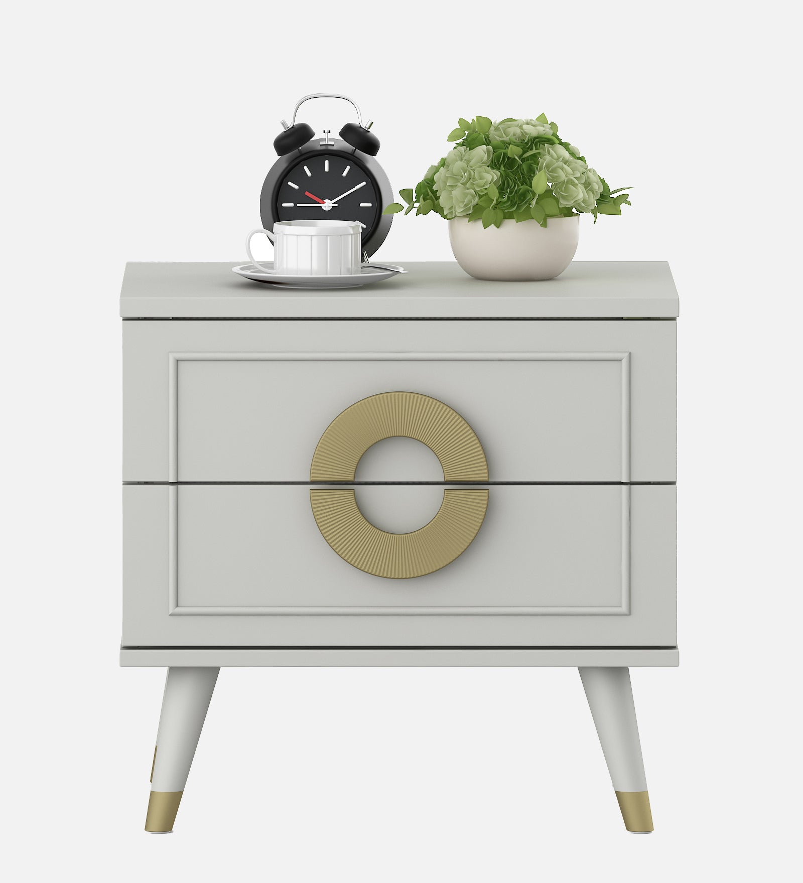 Akira Bed Side Table in Pumic Grey Colour