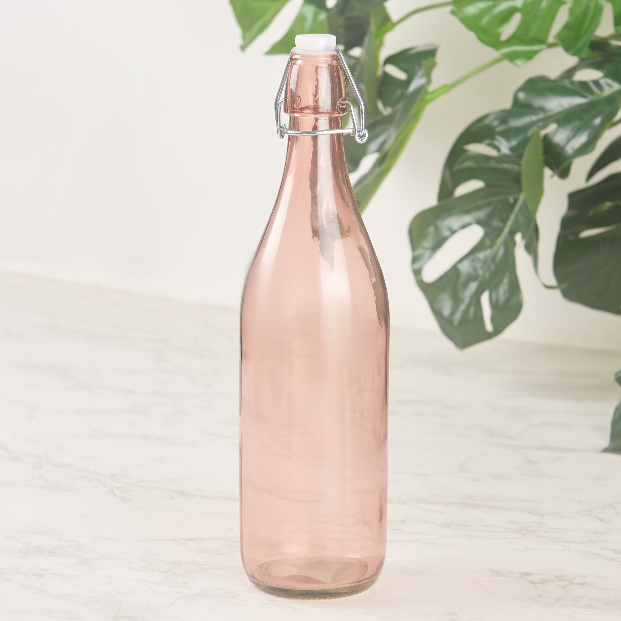 Good Life Glass Tinted Bottle 1 Ltr in Pink Colour