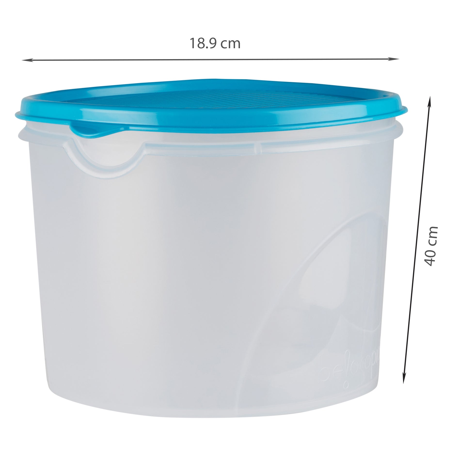 Fiesta 100% BPA-Free Plastic Round Container Set of 3 (1800ml, 2800ml, 4000ml) in Teal & Transparent Colour
