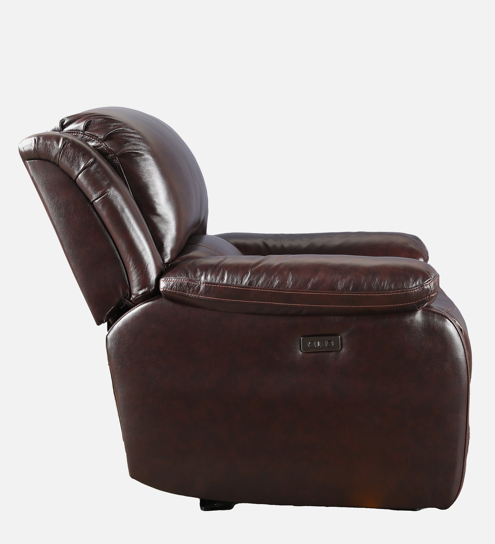 Rhine Half Leather Single Seater Electric Recliner in Brown Colour