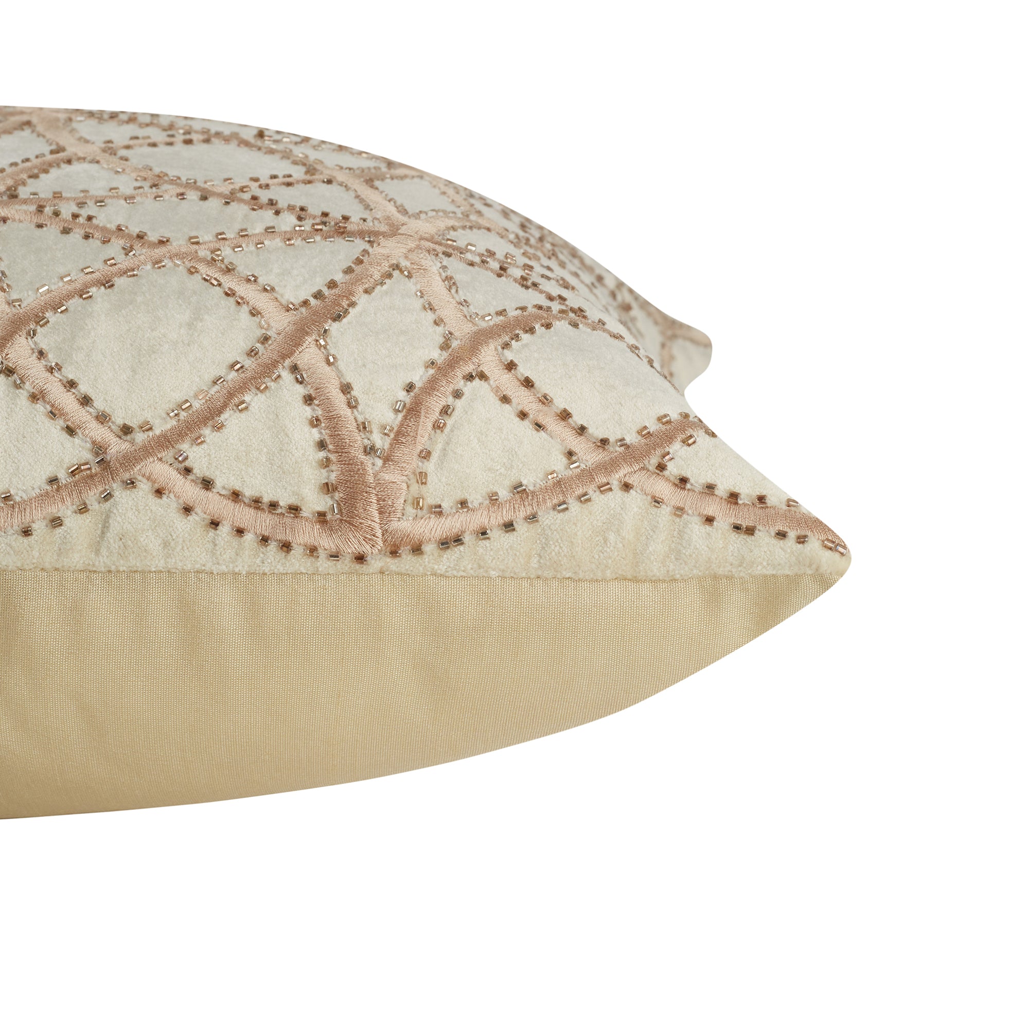 Silkroute Ornamented Cushion Cover 40x40 Cm in Beige Colour