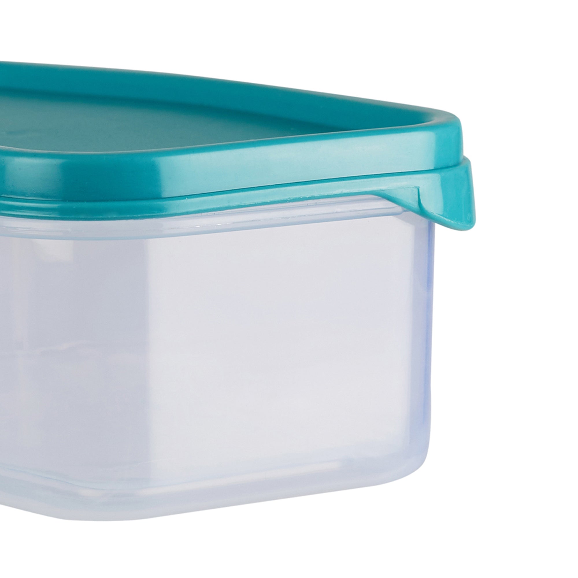 Modular Mate Plastic Rectangular Container 800ml Set of 6 in Teal & Transparent Colour