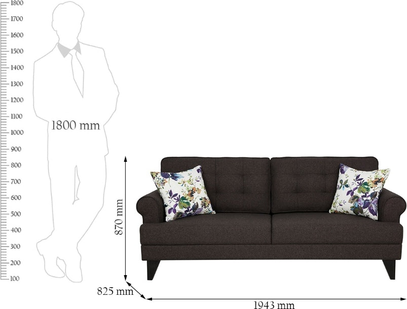 Understated Charm + (Paddington 3 + 2 Seater Sofa Set Dark Brown + Antwerp Flute Center Table & Side Table + Aravali 6 Seater Dining Set with Bench)