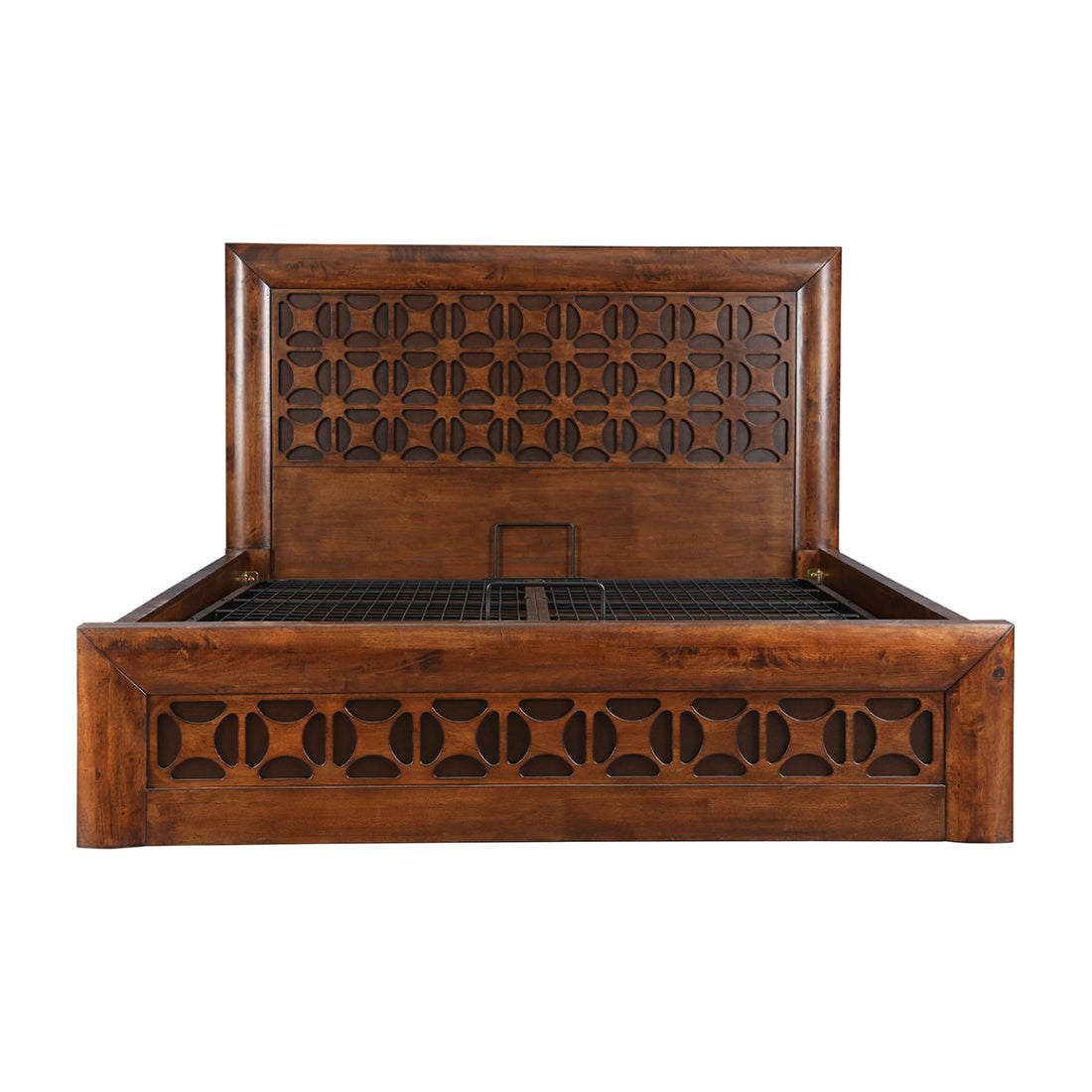 Casablanca Solidwood Queen bed with Hydraulic storage in Walnut Colour