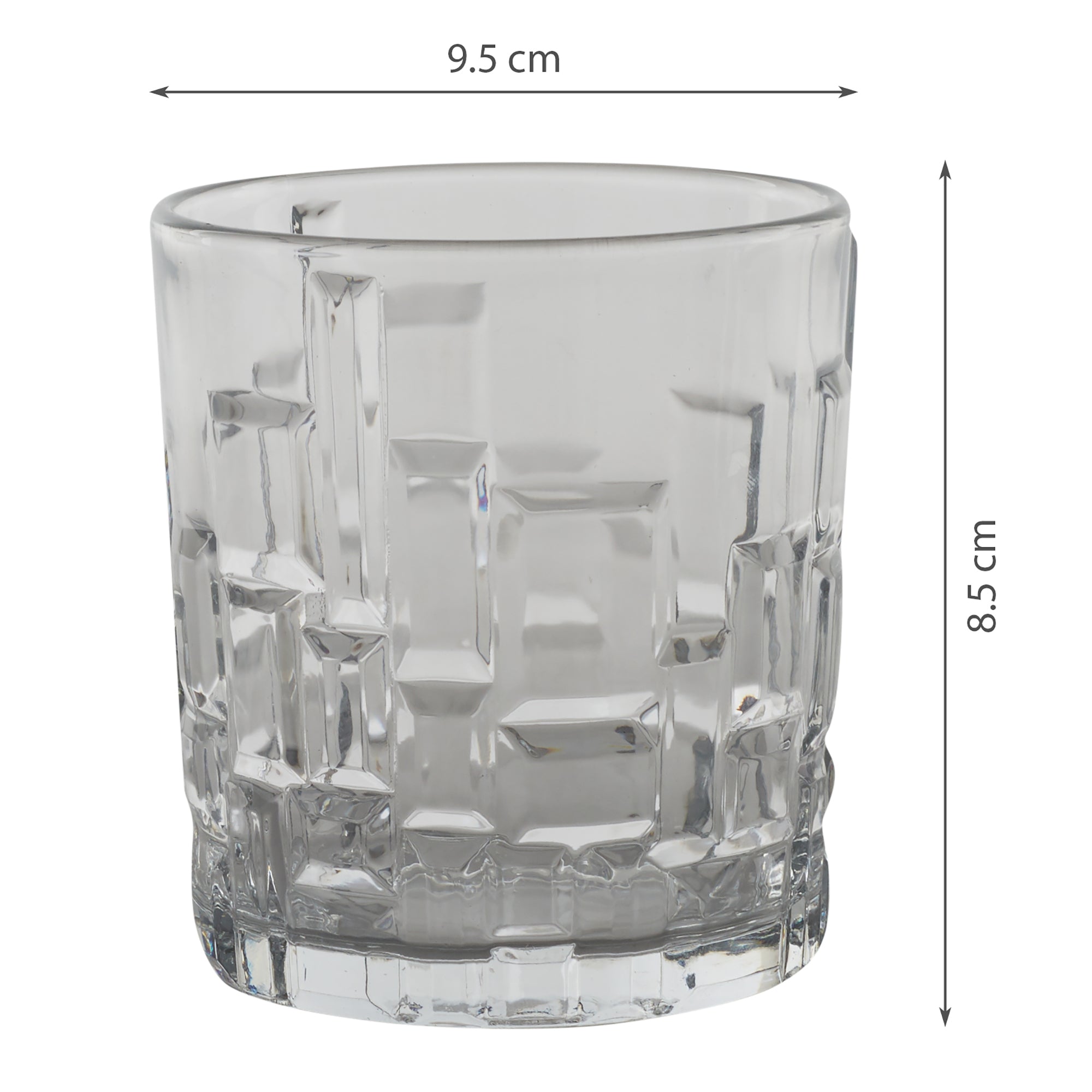 Cairo Glass Whisky Glass Set of 6 in Transparent Colour