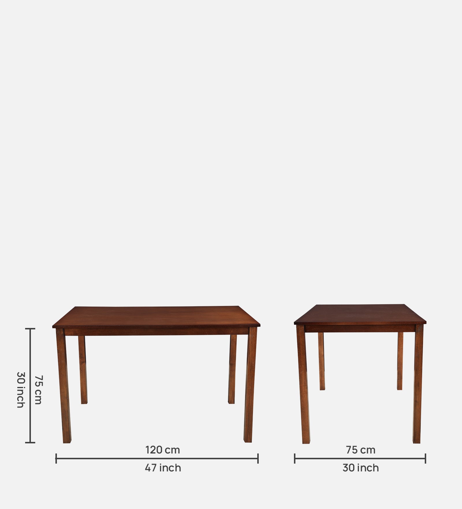 Aravali Rubber Wood Four Seater Dining Set With Bench in Antique Cherry Colour