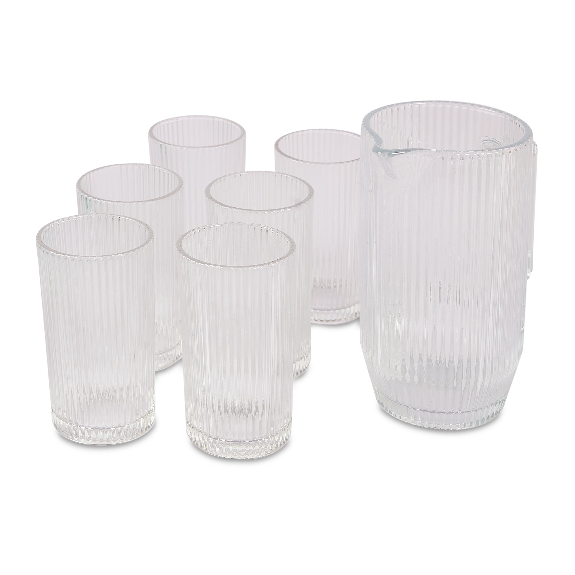 Sapphire  Jug & Tumbler Set of 7 in Transparent Colour