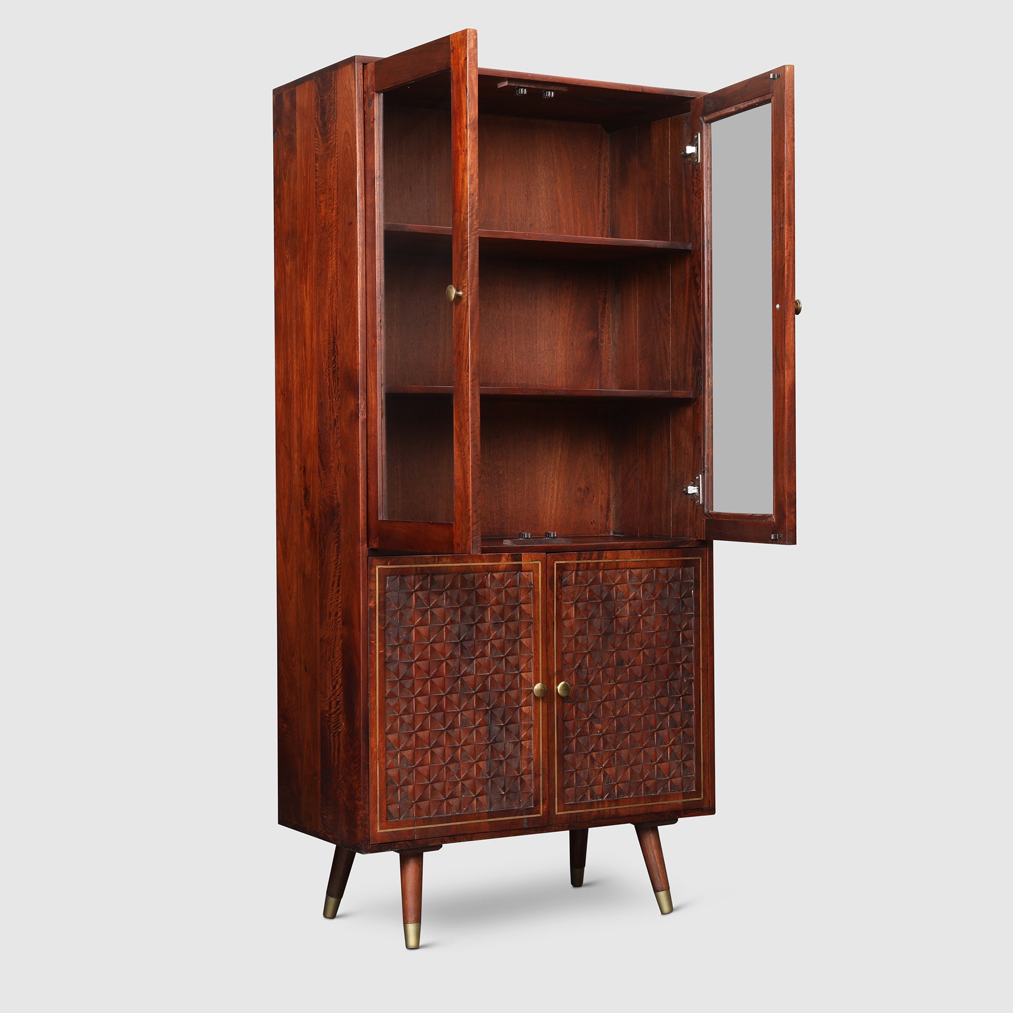 Phoolkari Solidwood Book Shelves in Honey Walnut Colour