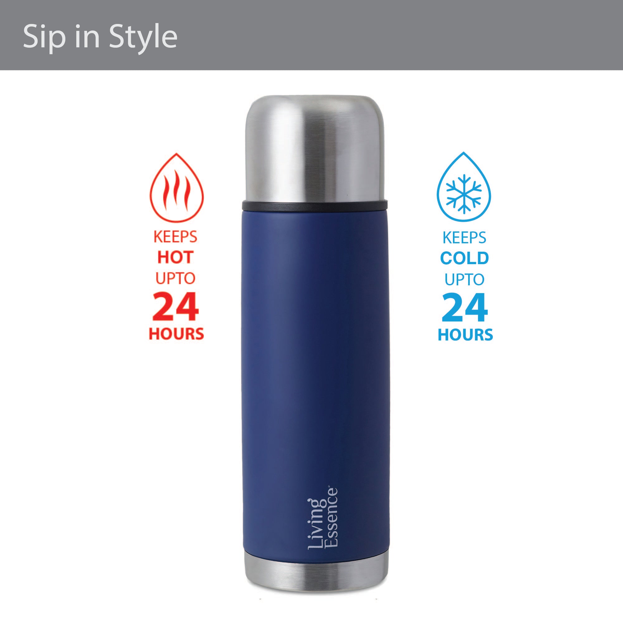 Fiesta Thermosteel Puro Vaccum Flask Combo Set of 2 in Cobalt Colour