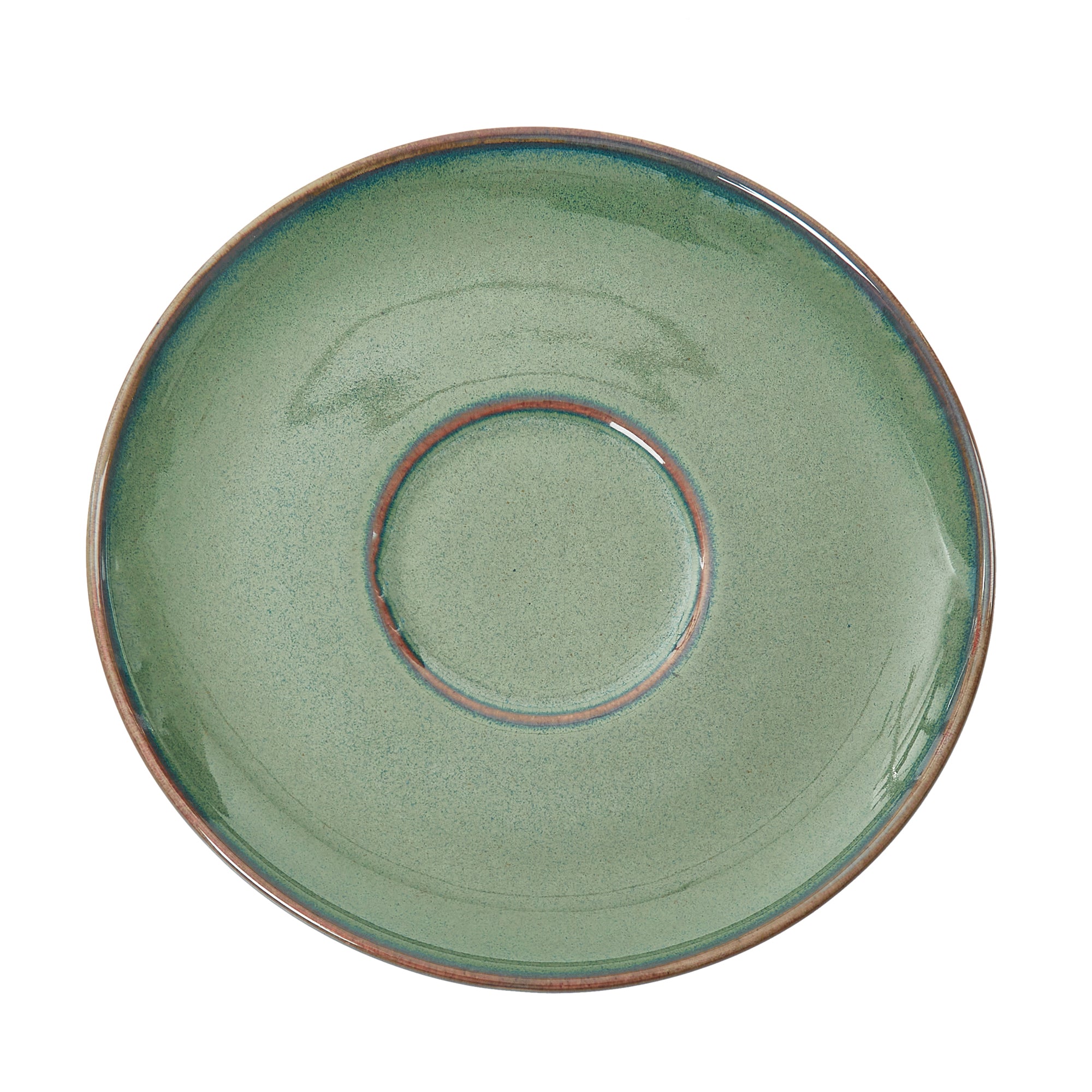 Hygge Studio Pottery Stoneware Cup & Saucer Set of 4 in Sage Green Colour