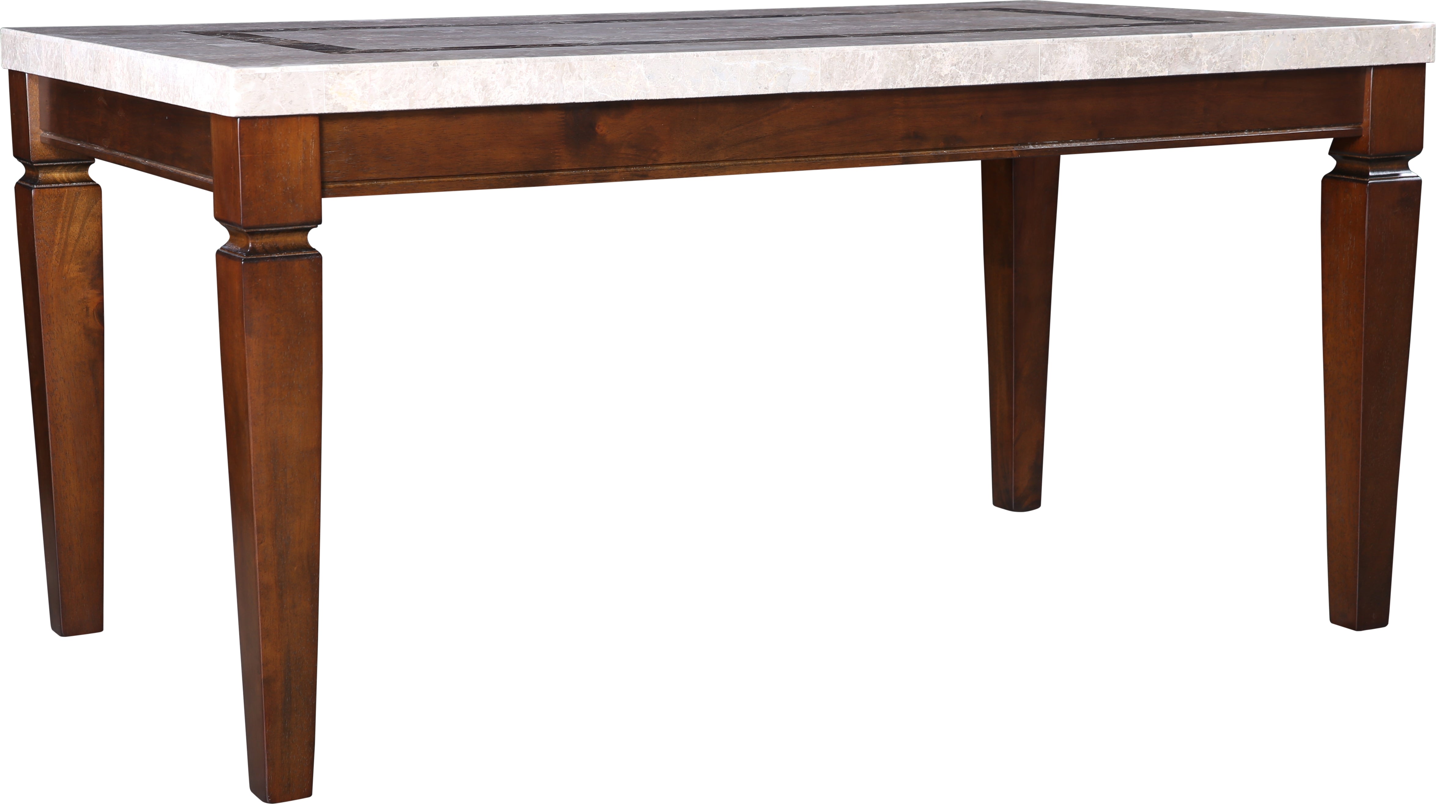 Bliss Marble Top 6 Seater Dining Table with Inlay in Beige Colour