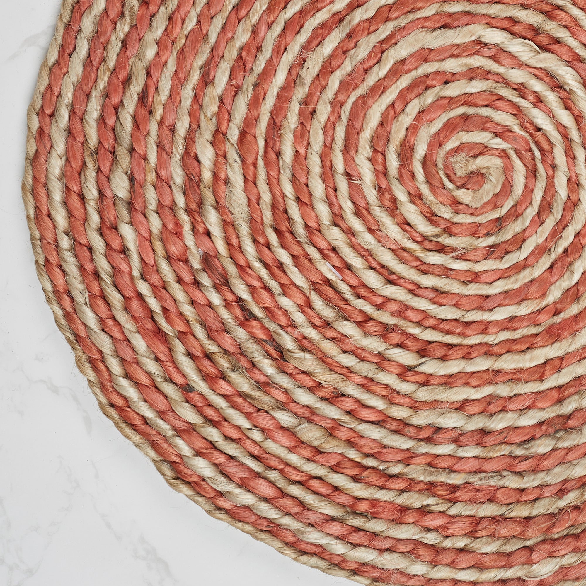Boho Handmade Jute Trivet Dia 30 Cm in Rust Colour