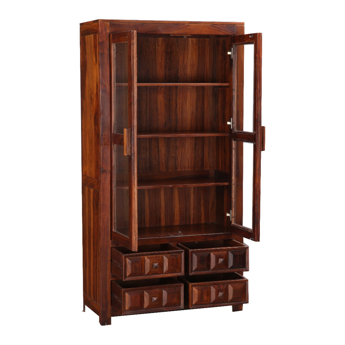 Woodrow Sheesham Wood(Rosewood) Book Shelf in Honey Colour