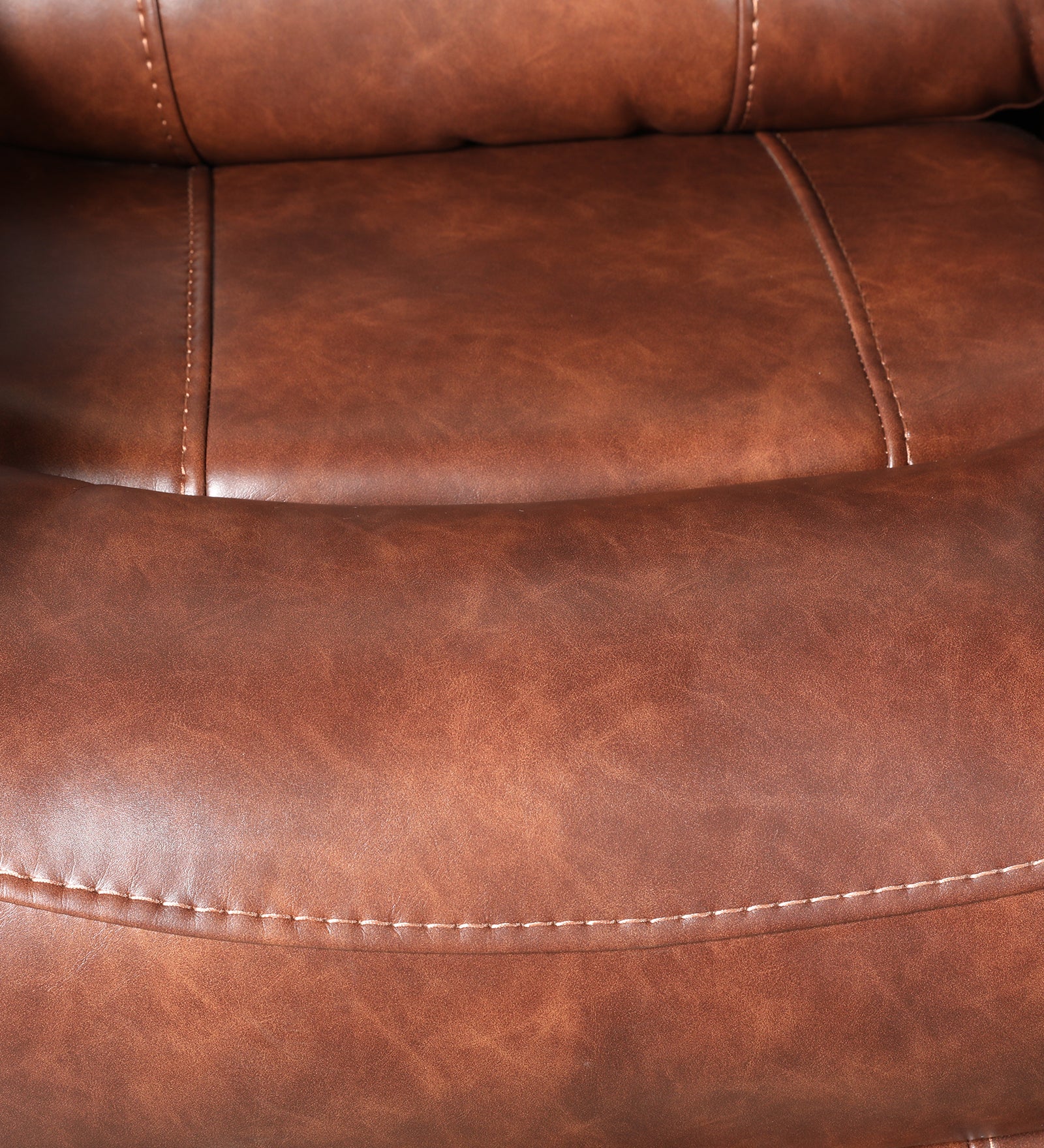 Urbano Leather Fabric Two Seater Recliner in Brown Colour