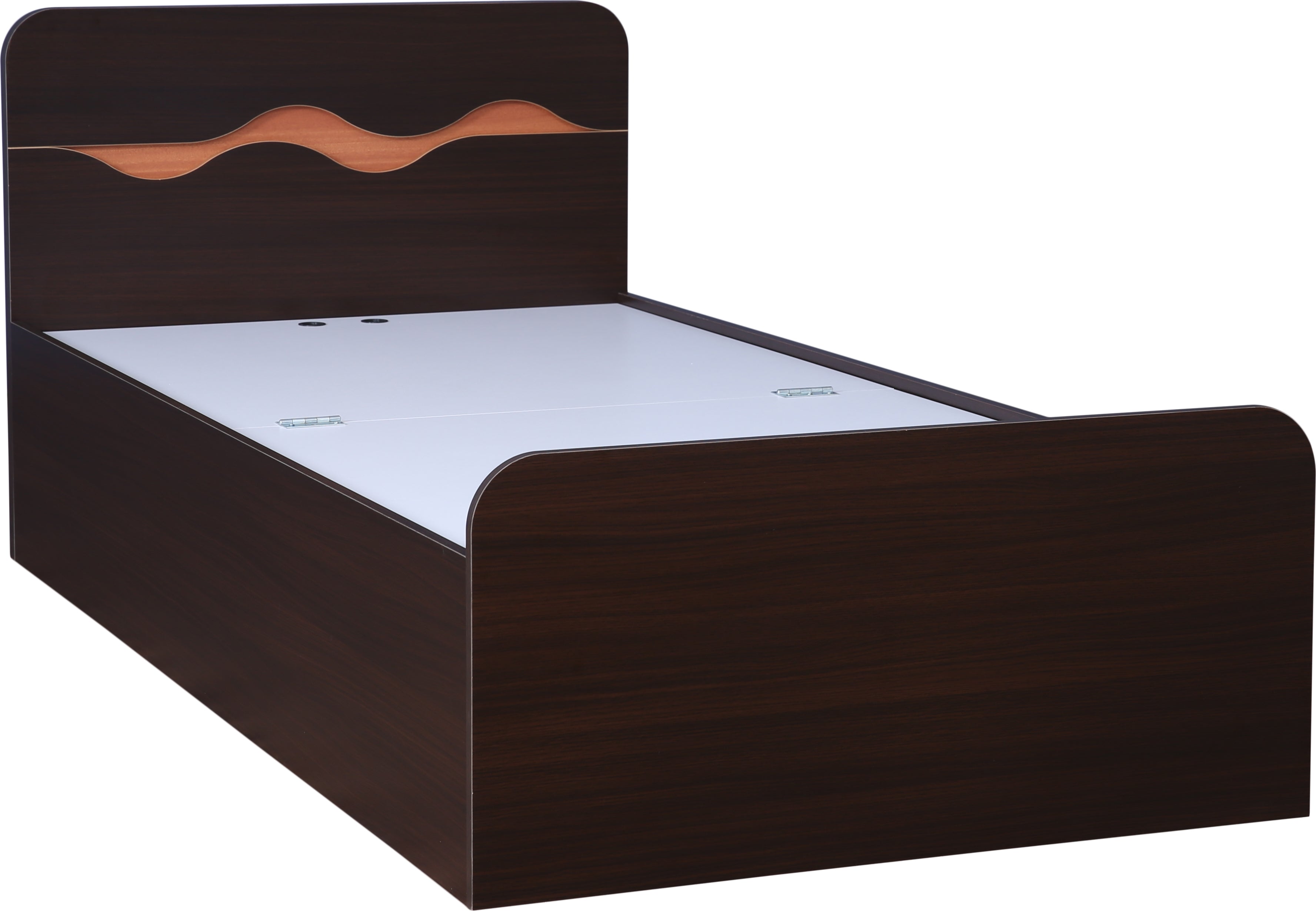 Swirl Single bed with Box storage in Dark Oak Colour