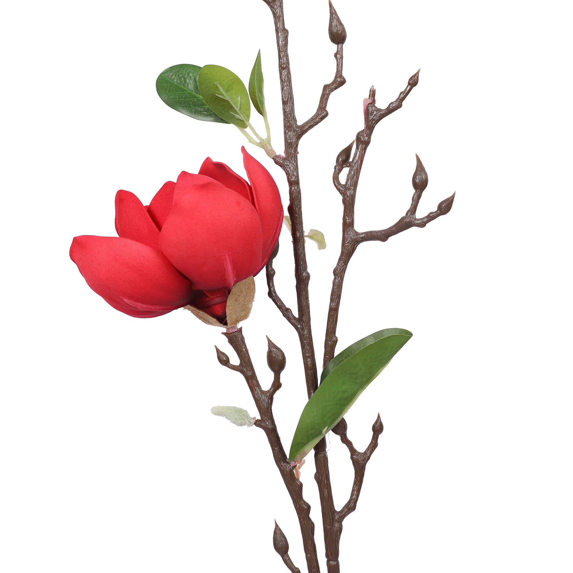 Blume Artificial Flower Magnolia Stem 94cm in Red Colour By Living Essence