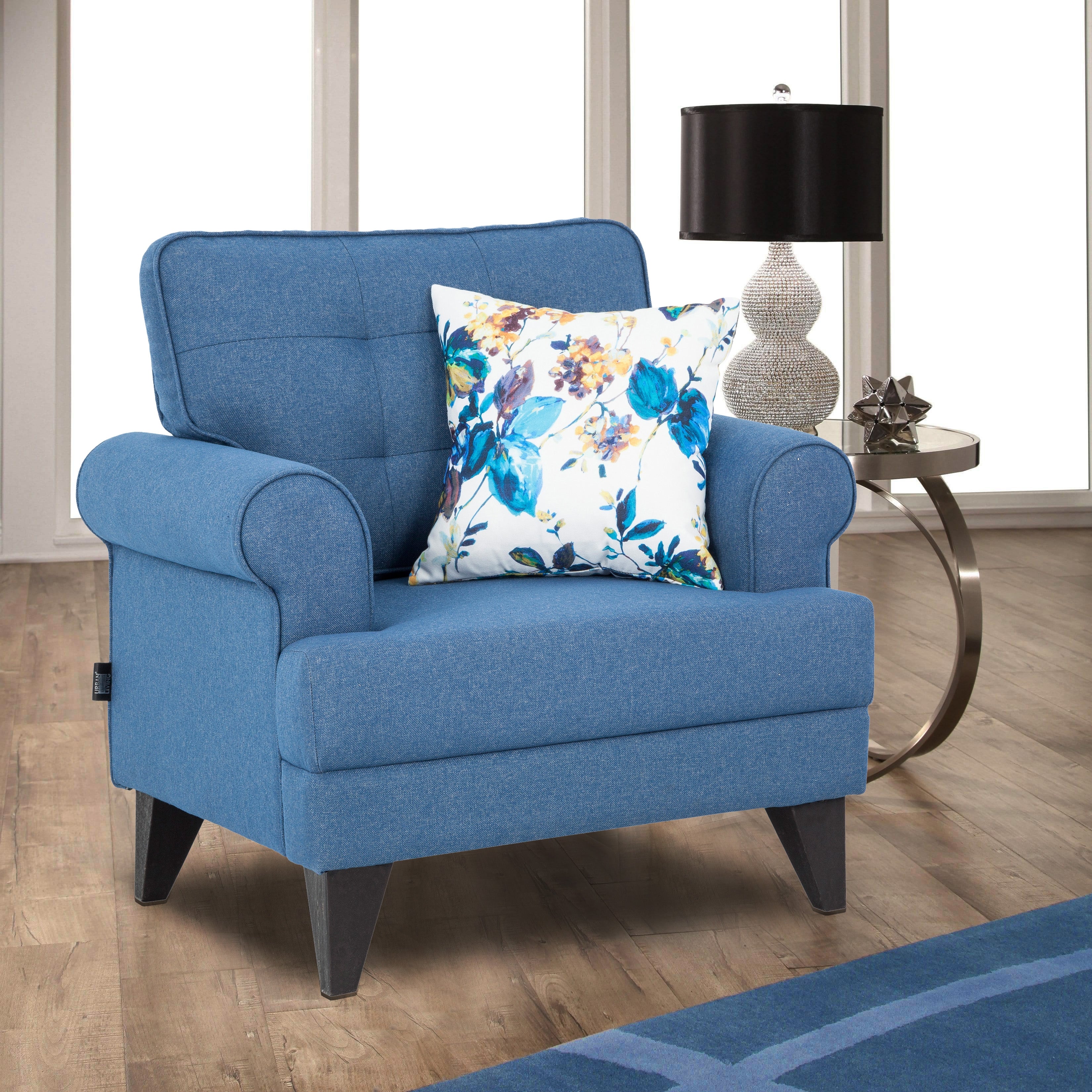 Paddington Fabric Single Seater Sofa in Blue Colour
