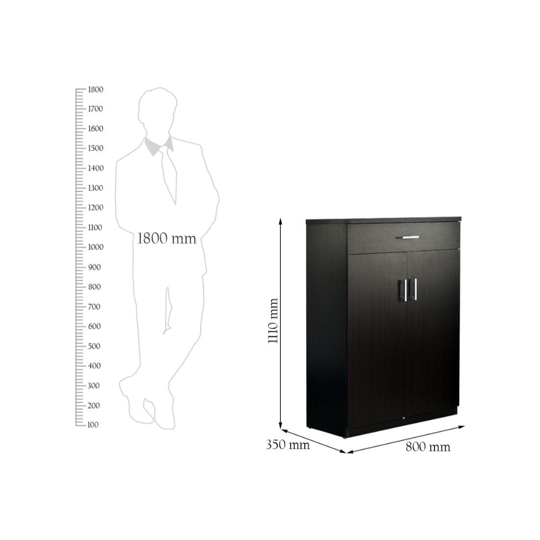 Ibis Engineered Wood Multipurpose Cabinet in Wenge Colour