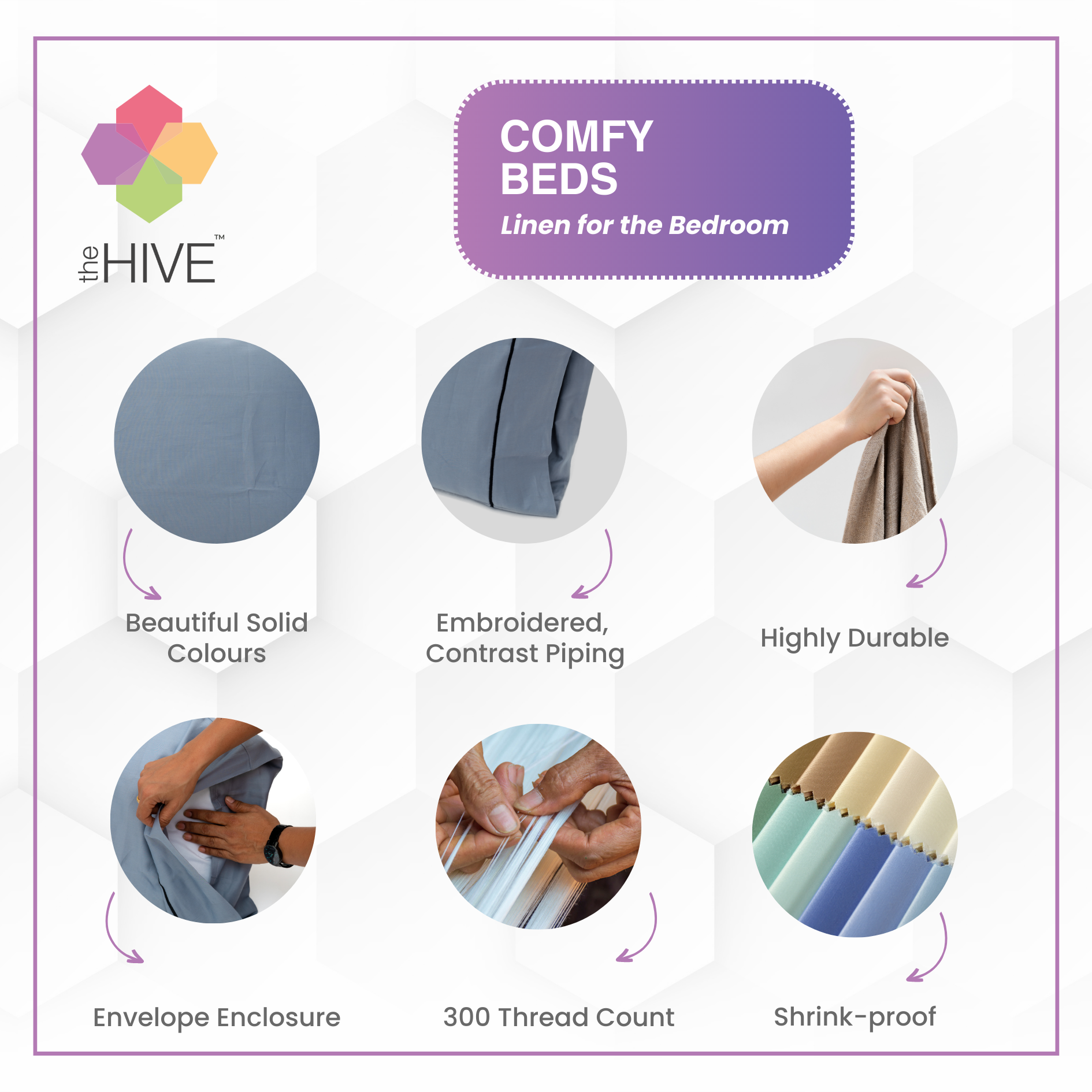 Comfy Beds Set of 2 Pillow Covers Dusky Noir, 45x70cm