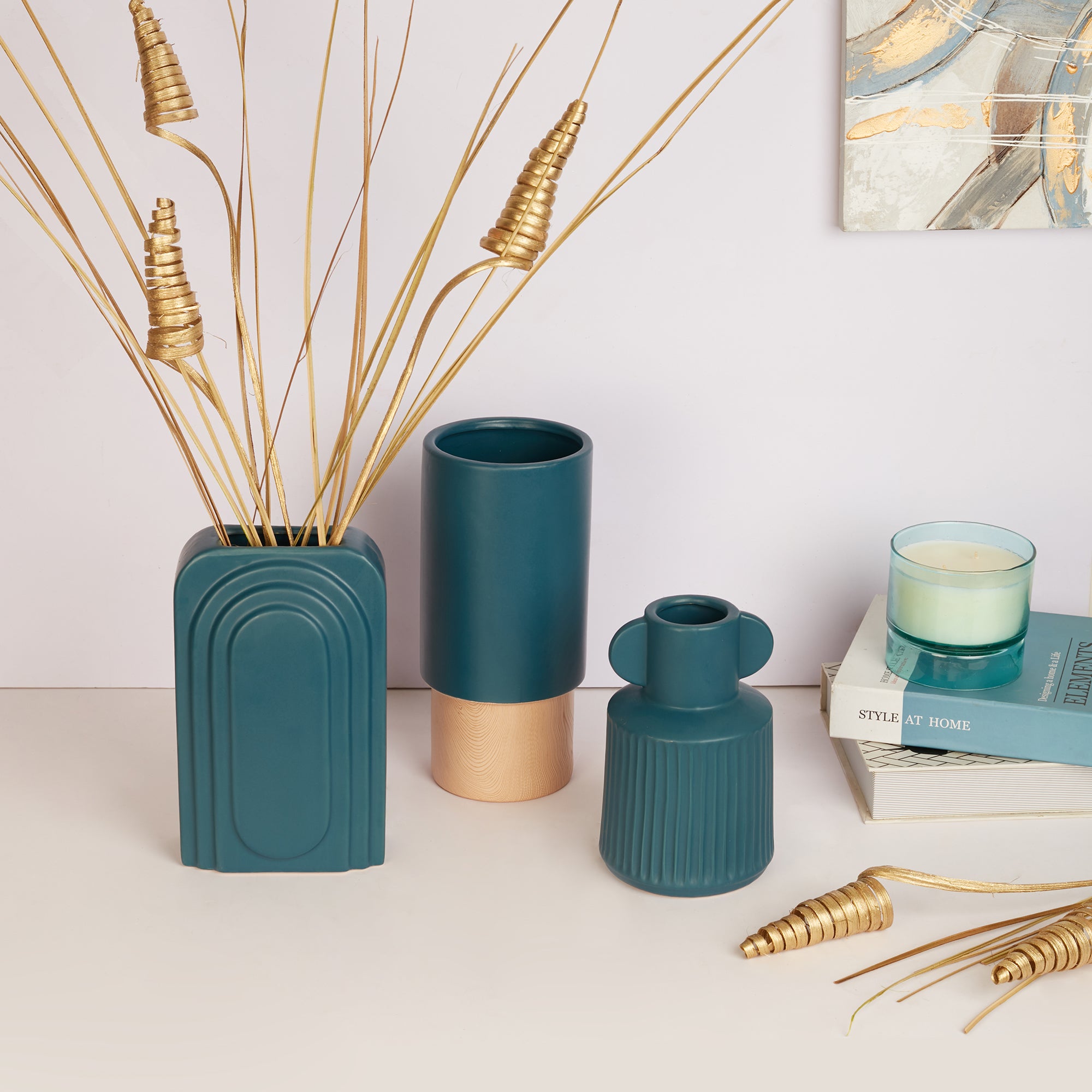 Alura Milan Ceramic Planter 26Cm in Blue Colour