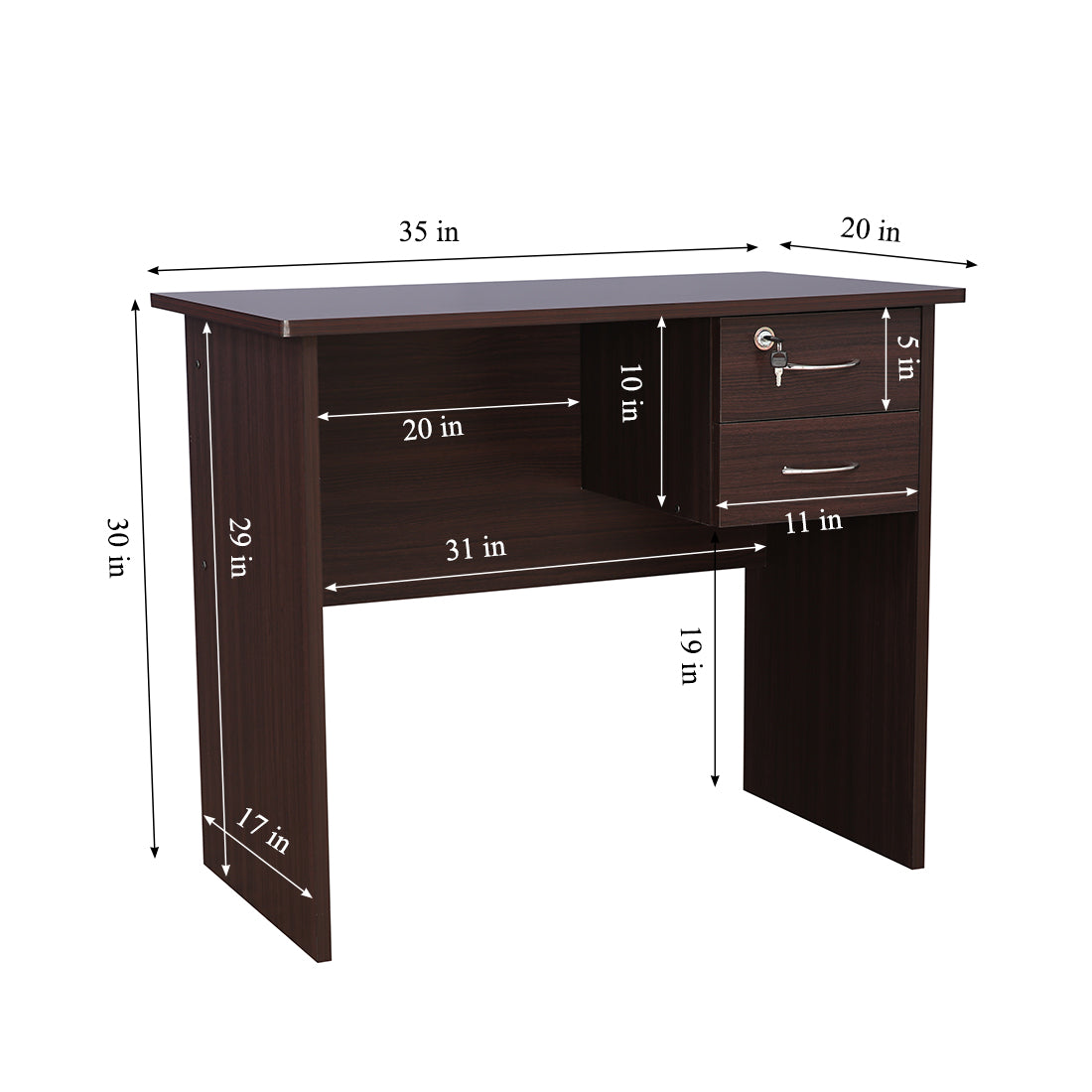 Simply Study Table in Walnut Colour