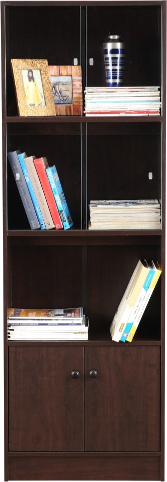 Lara Engineered Wood Medium Book Shelf in Wenge Colour