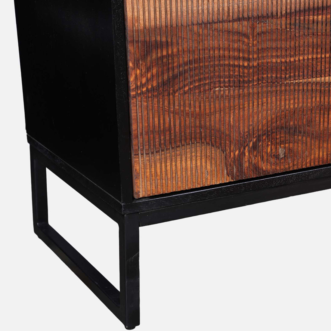 Sven Sheesham Wood(Rosewood) Sideboard in Natural Sheesham & Black Colour