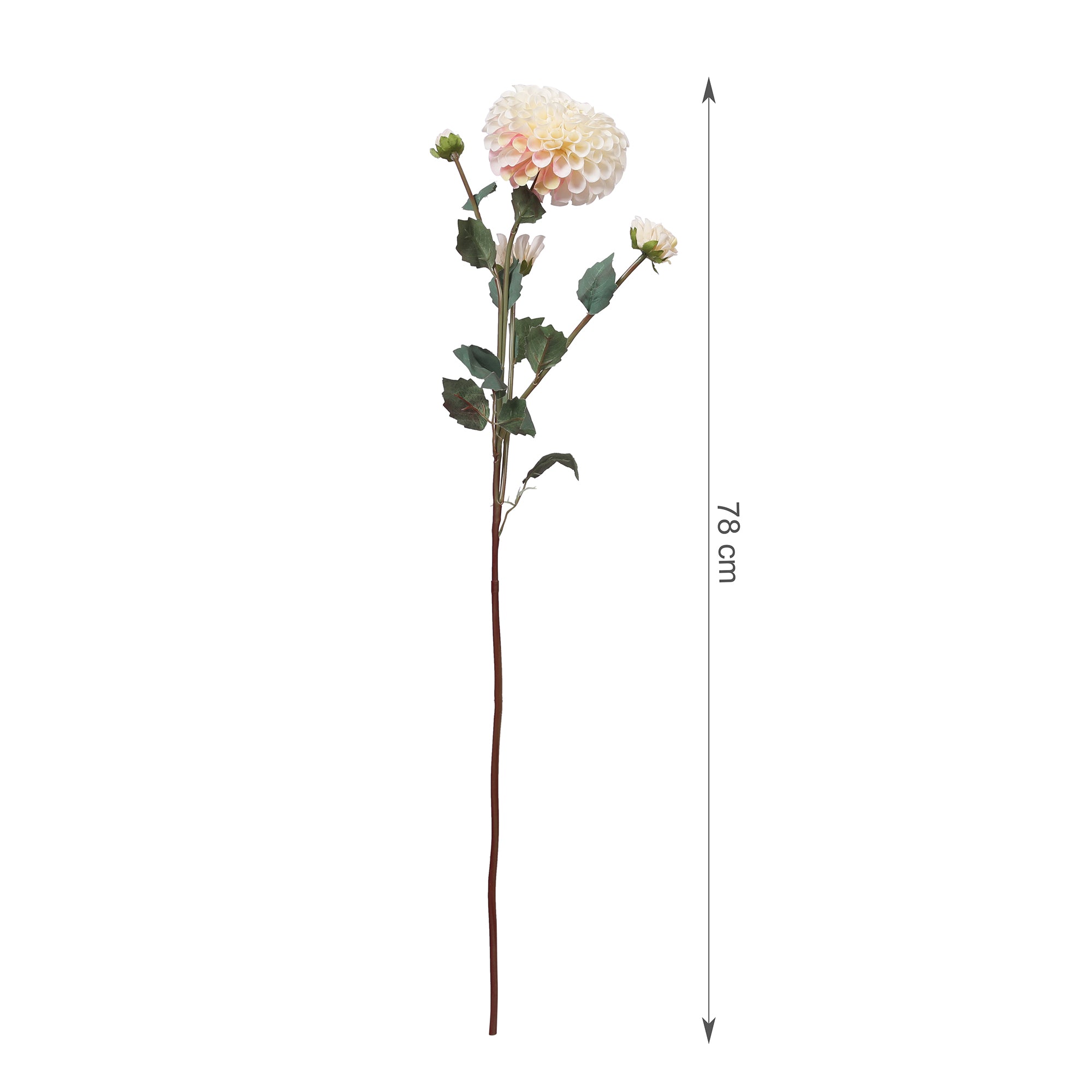 Blume Artificial Flower Dahlia Stem 78cm in White Colour By Living Essence