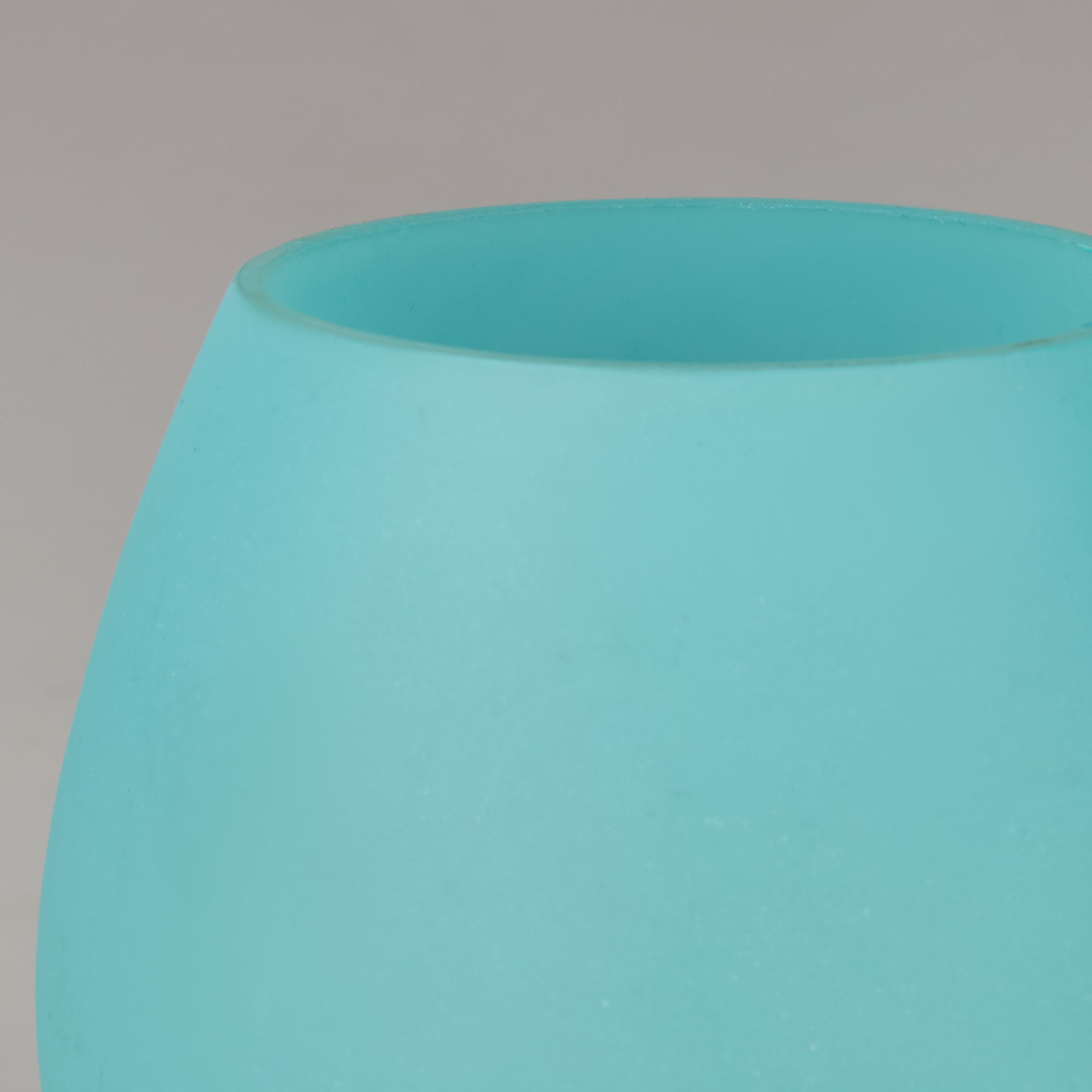 Emilia Glass Frosted Colored Jar With Lid in Turq Colour