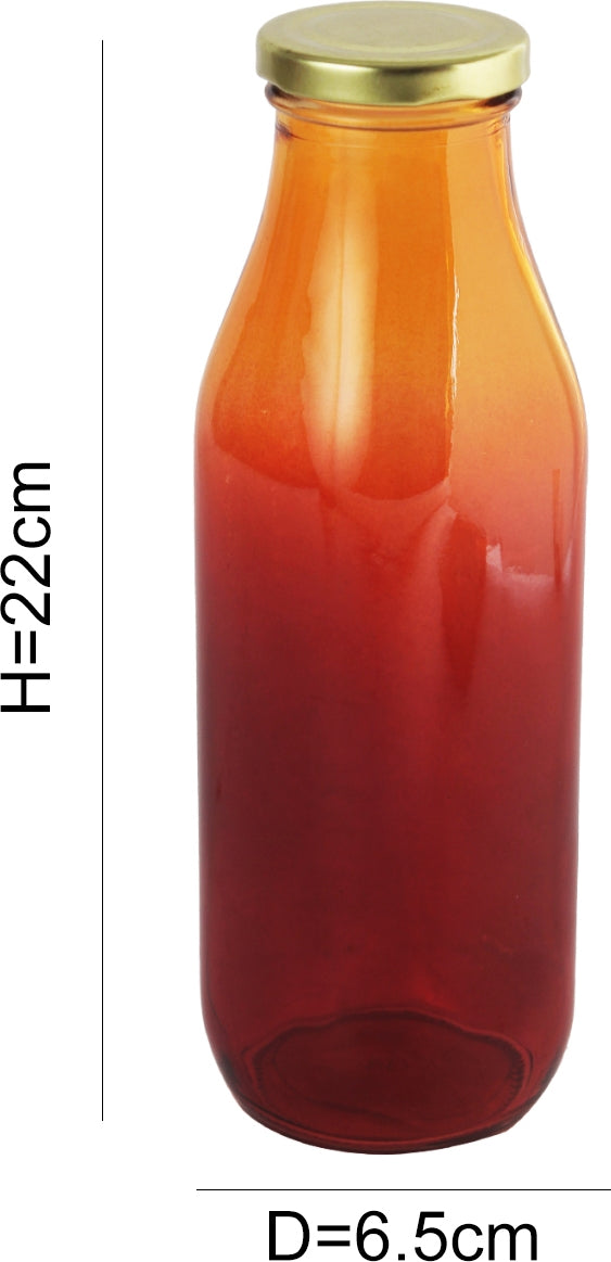 Coloured Glass Bottle in Red Colour