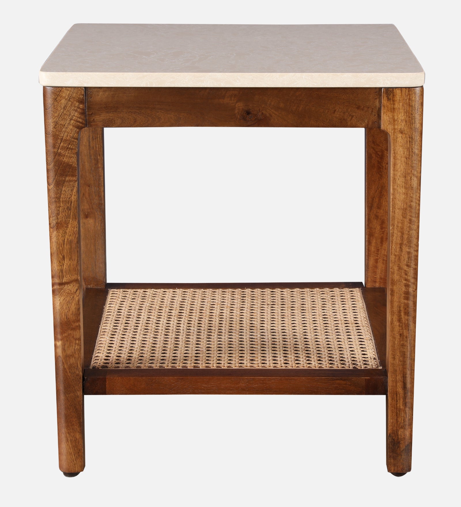 Siam Acacia Wood Side Table in Beige Colour