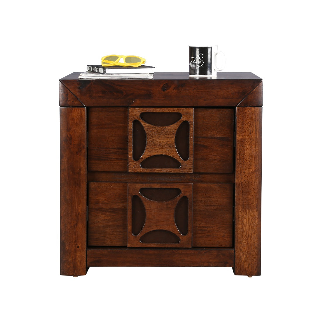 Casablanca Solidwood Night Stand in Walnut Colour
