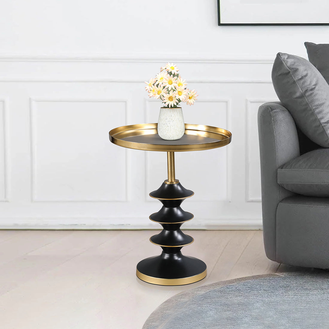 Rufus Metal Table in Black & Gold Colour