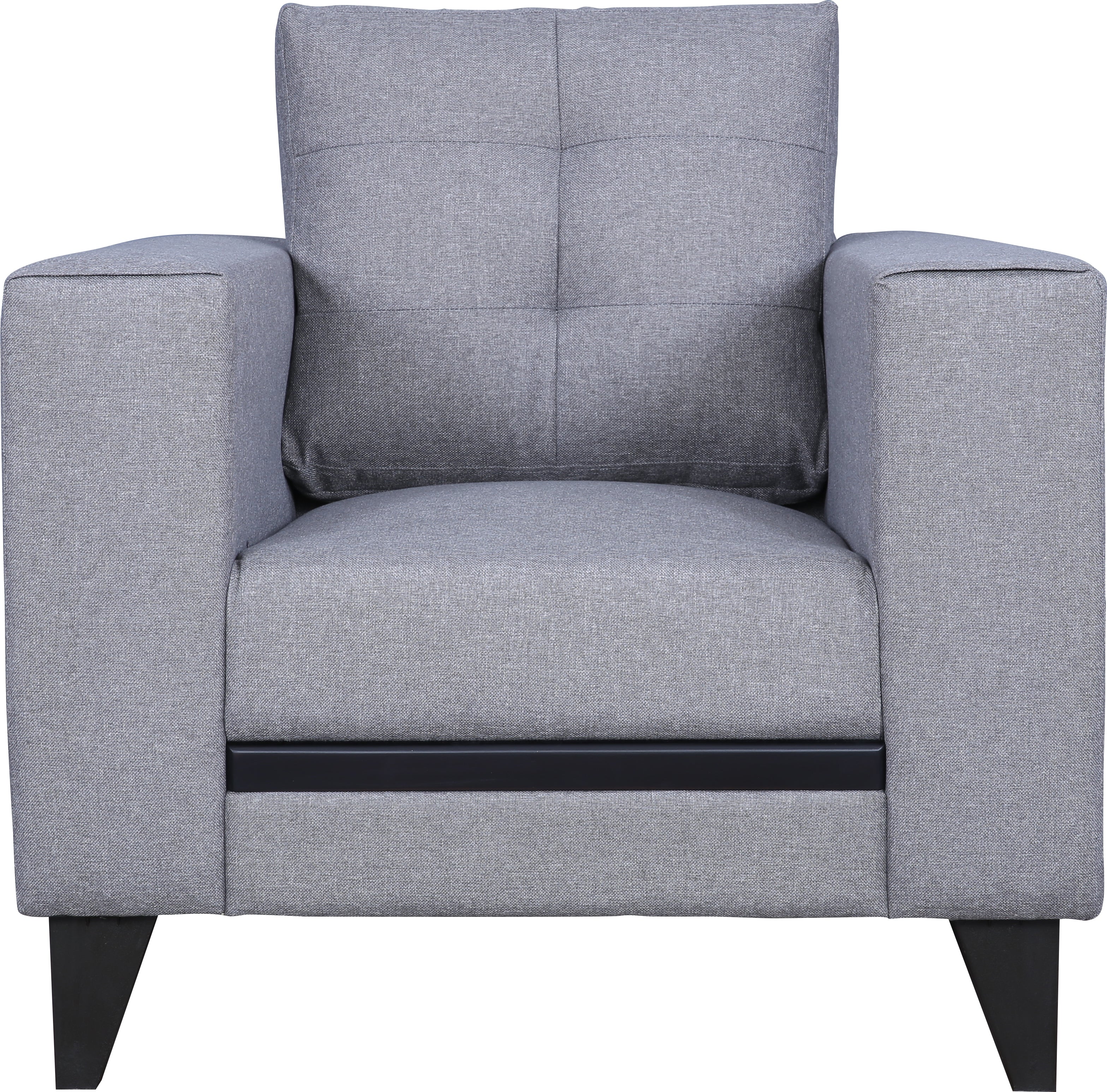 Garcia Fabric Single Seater Sofa in Grey Colour