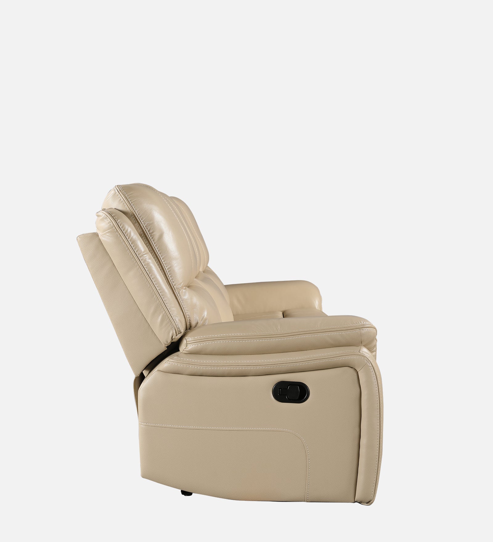 Murray Half Leather Three Seater Recliner in Beige Colour