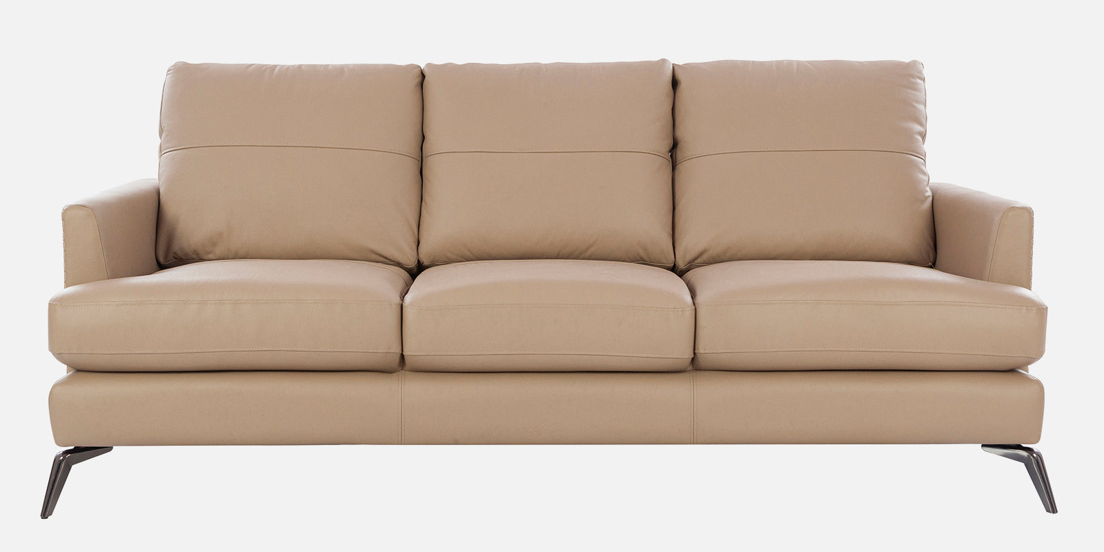 Soren Half Leather Three Seater Sofa in Mushroom Colour