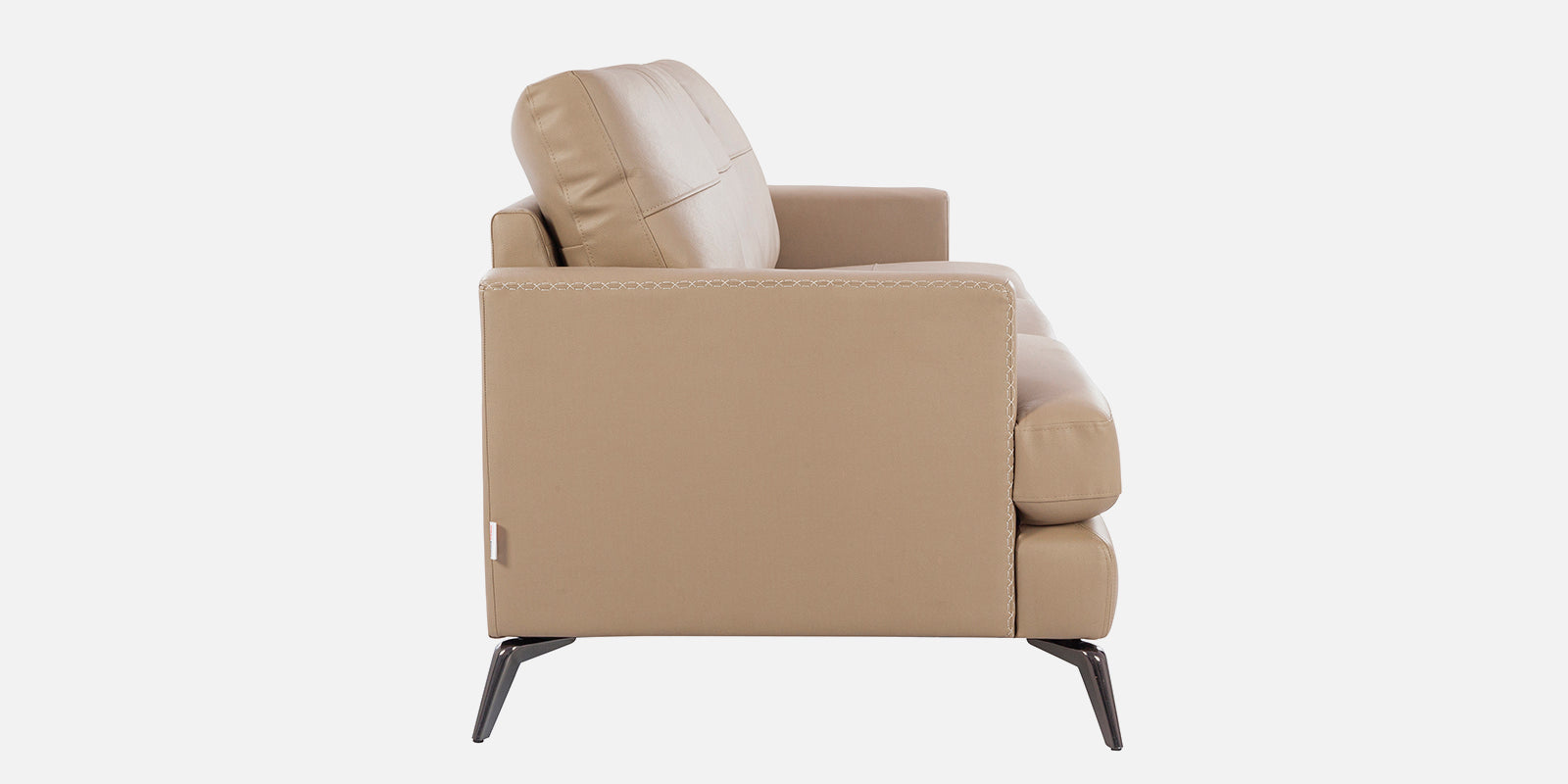 Soren Half Leather Three Seater Sofa in Mushroom Colour