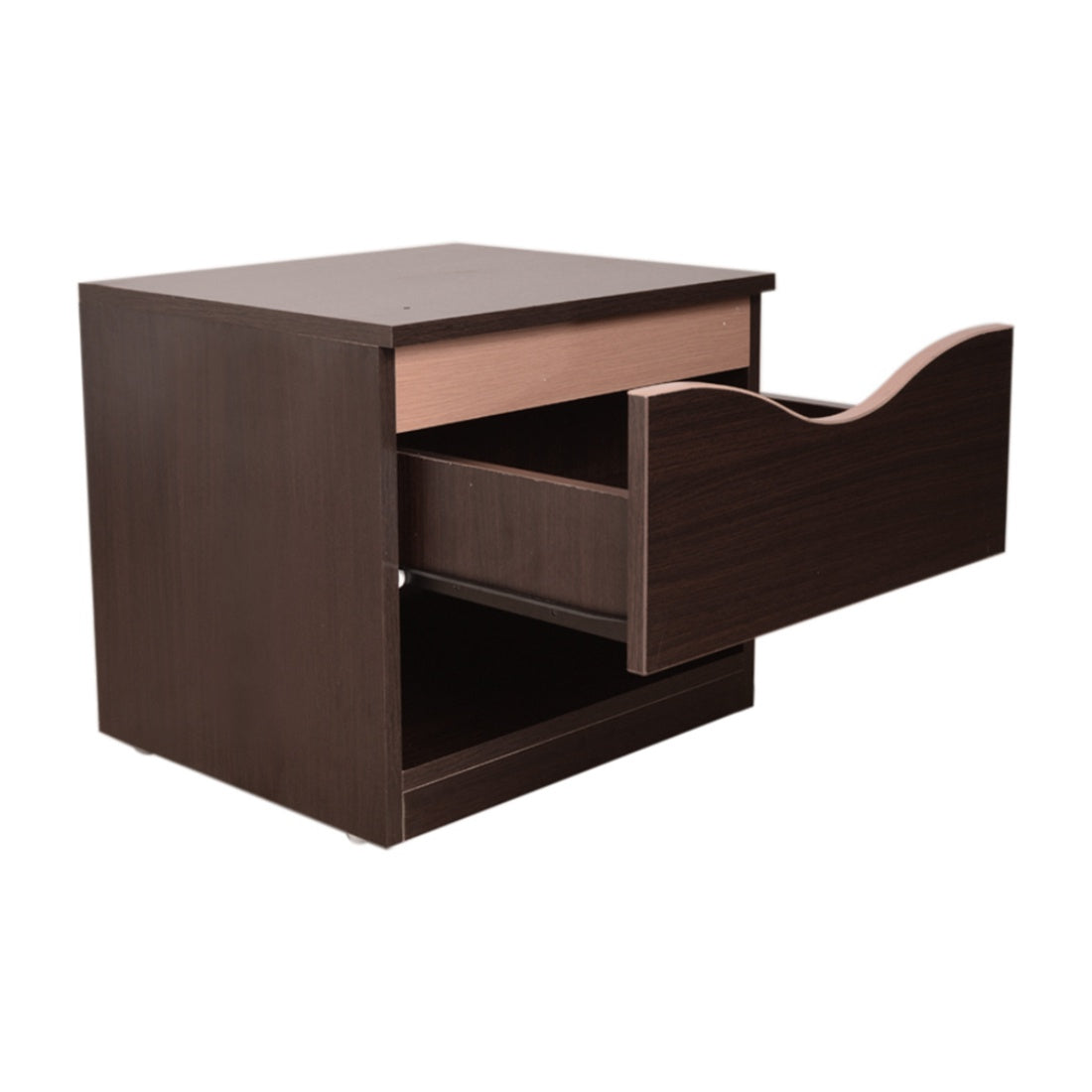 Swirl Night Stand in Wenge Colour