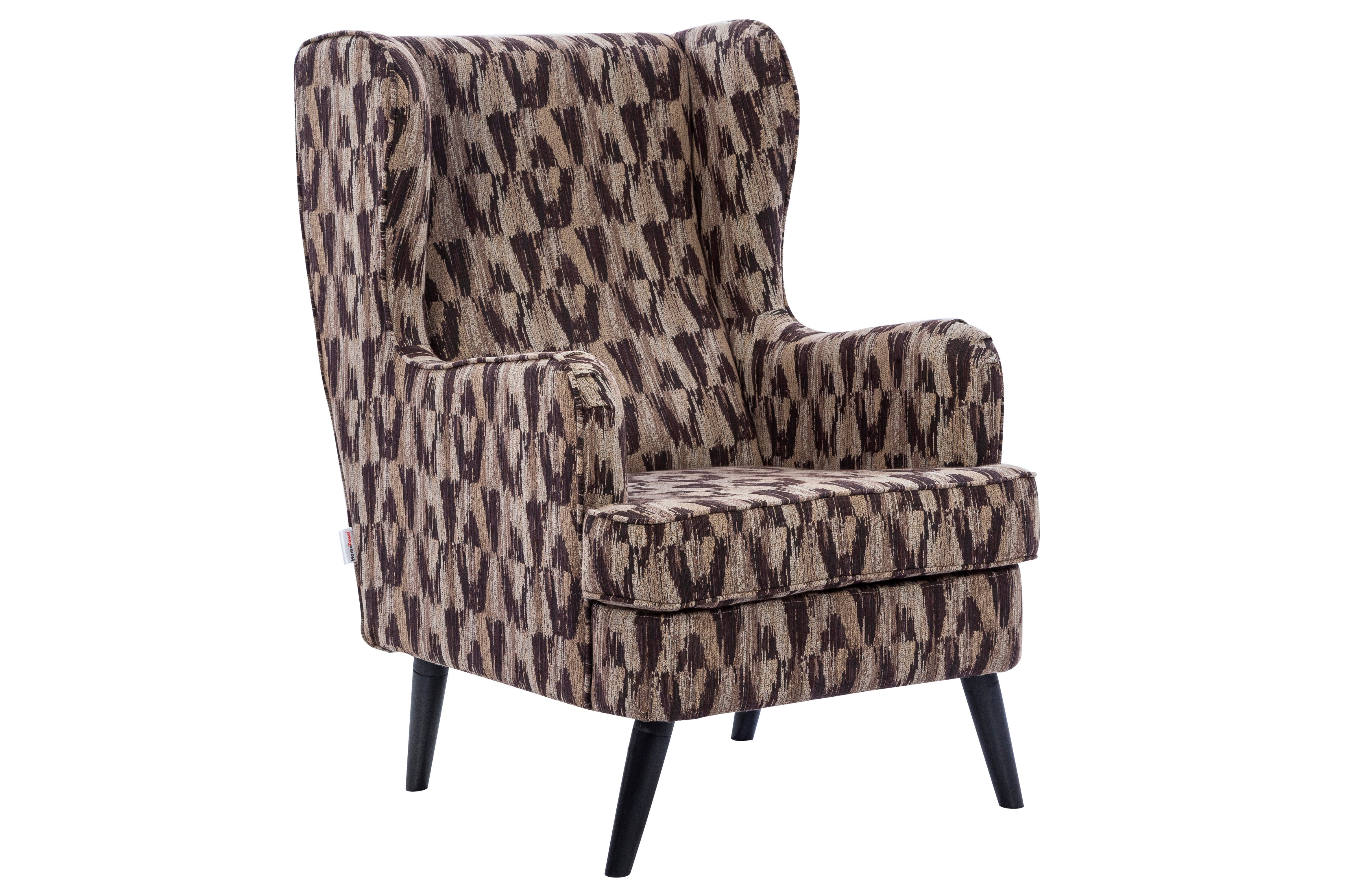 Charm Fabric Arm Chair in Brown Colour