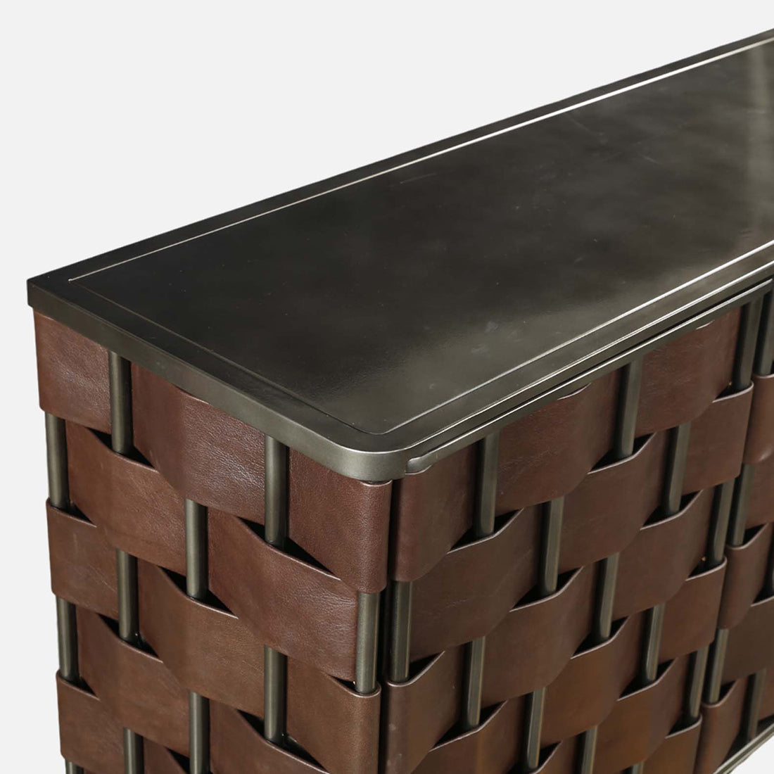 Theodore Metal Sideboard in Walnut Colour
