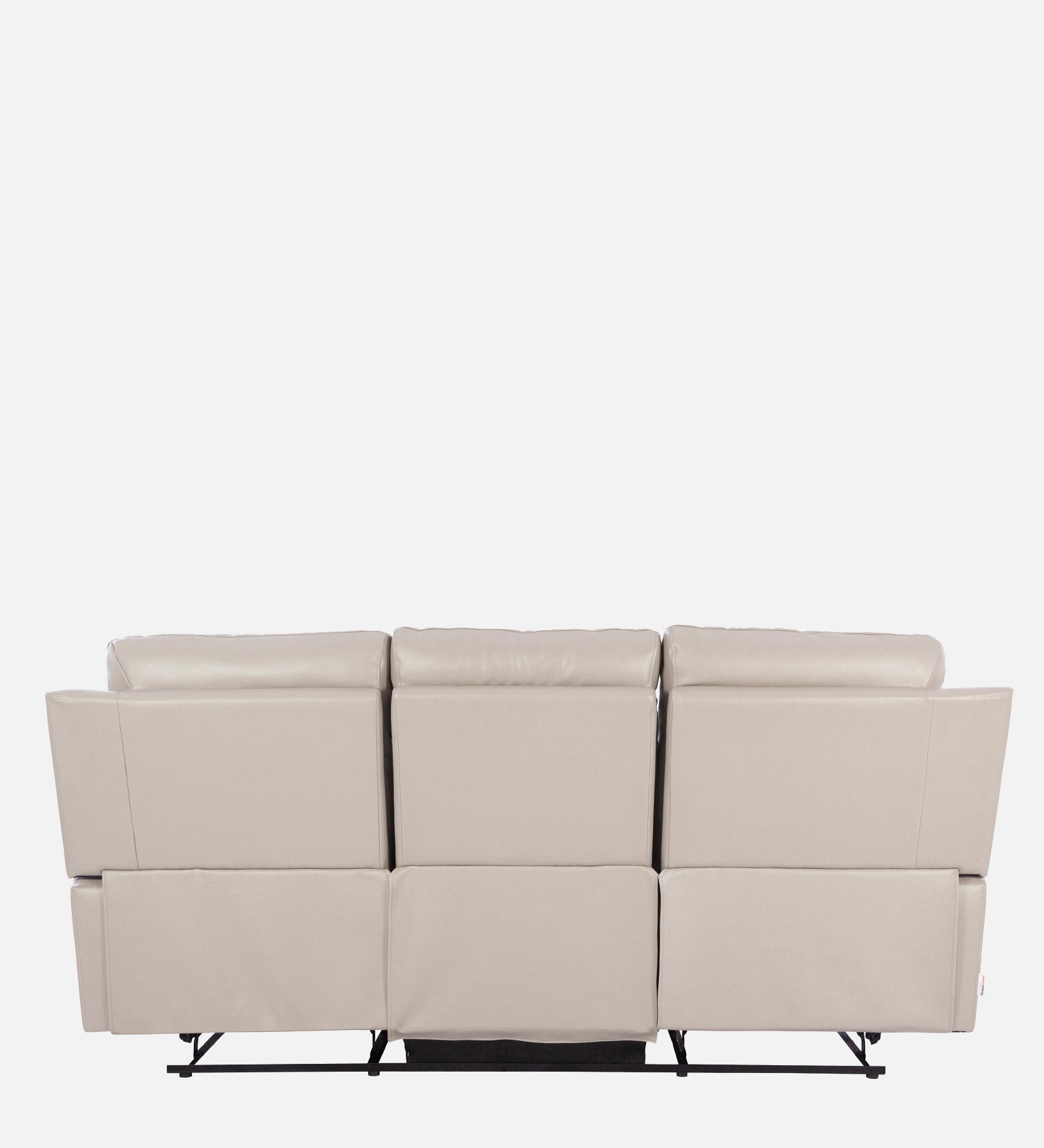 Quantum Half Leather Three Seater Recliner in Light Grey Colour