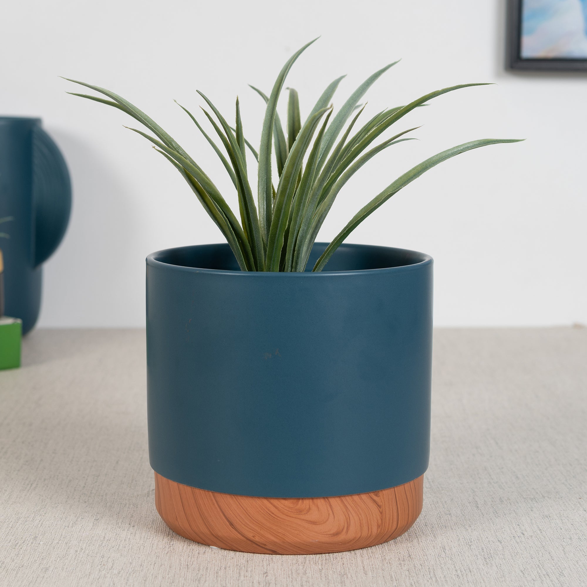 Alura Milan Ceramic Planter 16Cm in Blue Colour