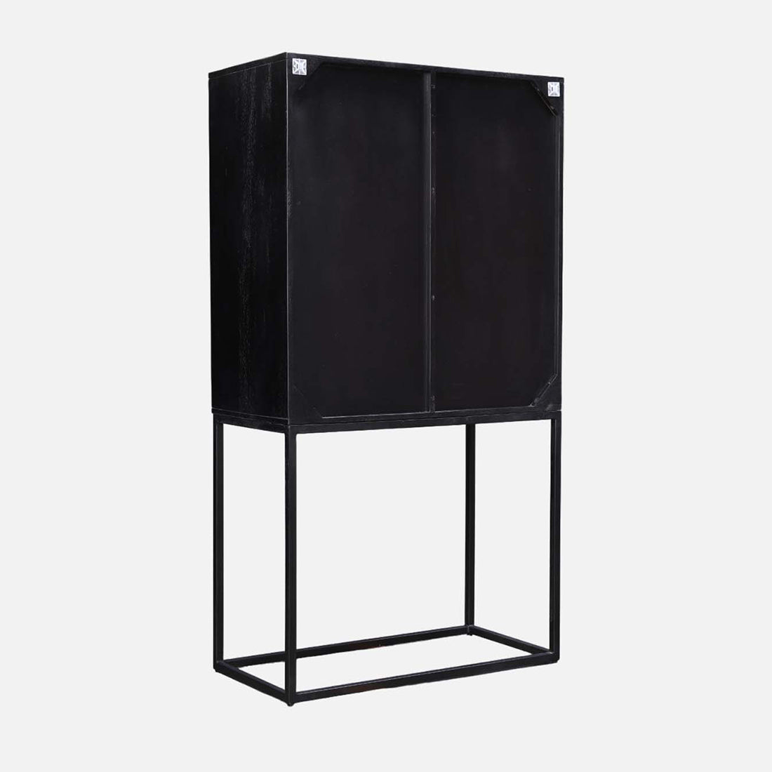 Sven Sheesham Wood(Rosewood) Storage Cabinets in Natural Sheesham & Black Colour