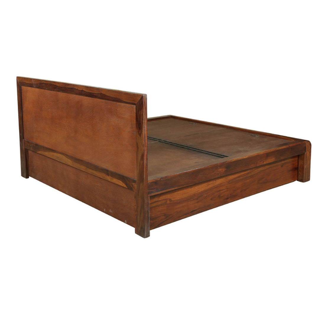 Woodrow Sheesham Wood(Rosewood) Queen bed with Box storage in Honey Colour
