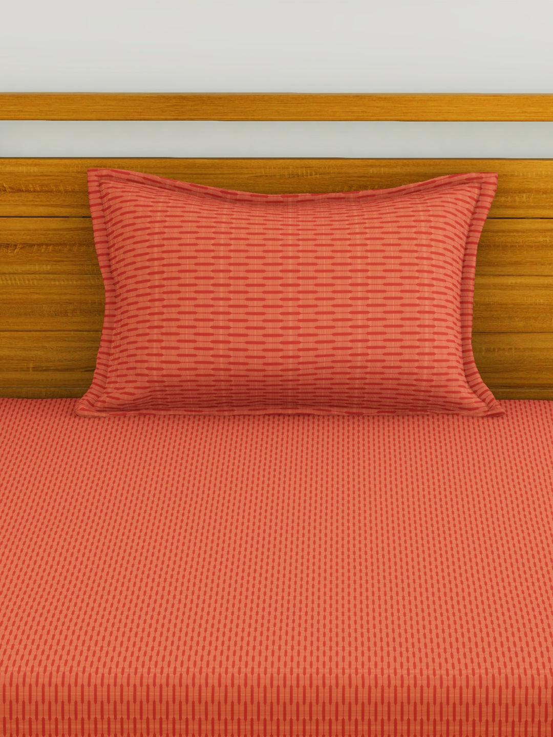Espeda Cotton Single Bedsheet 152X229 CM in Rust Colour