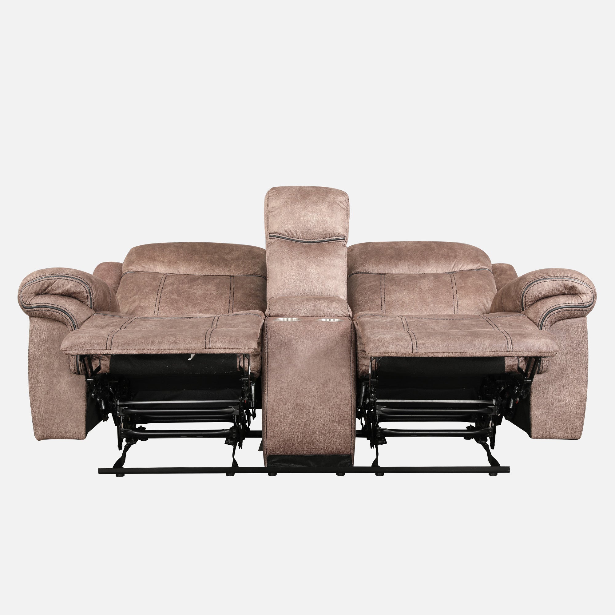 Enfield Fabric 2 Seater Recliner in Brown Colour