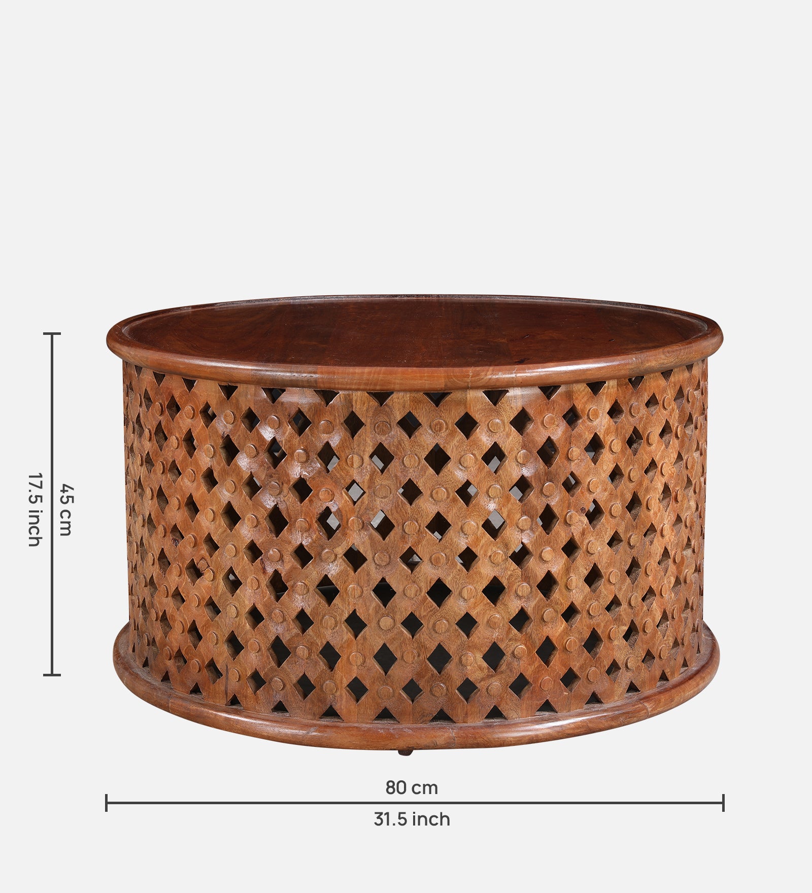 Sirohi Solid Wood Center Table in Brown Colour