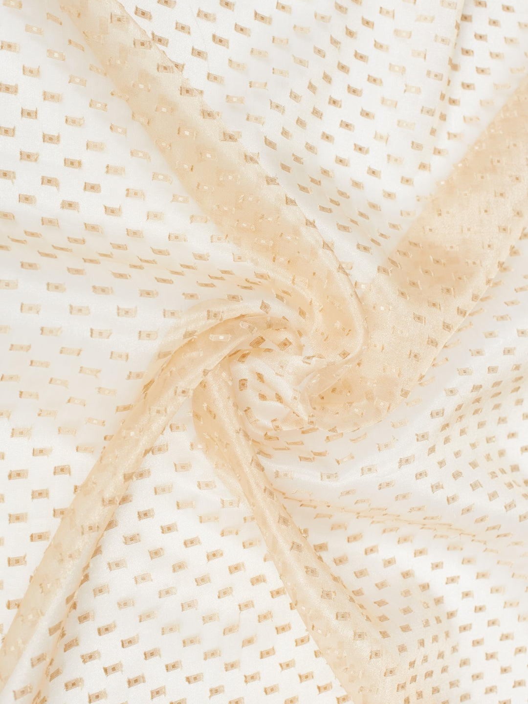 Amour Set of 2 Dobby Window sheer Curtains 5 feet in Gold Colour