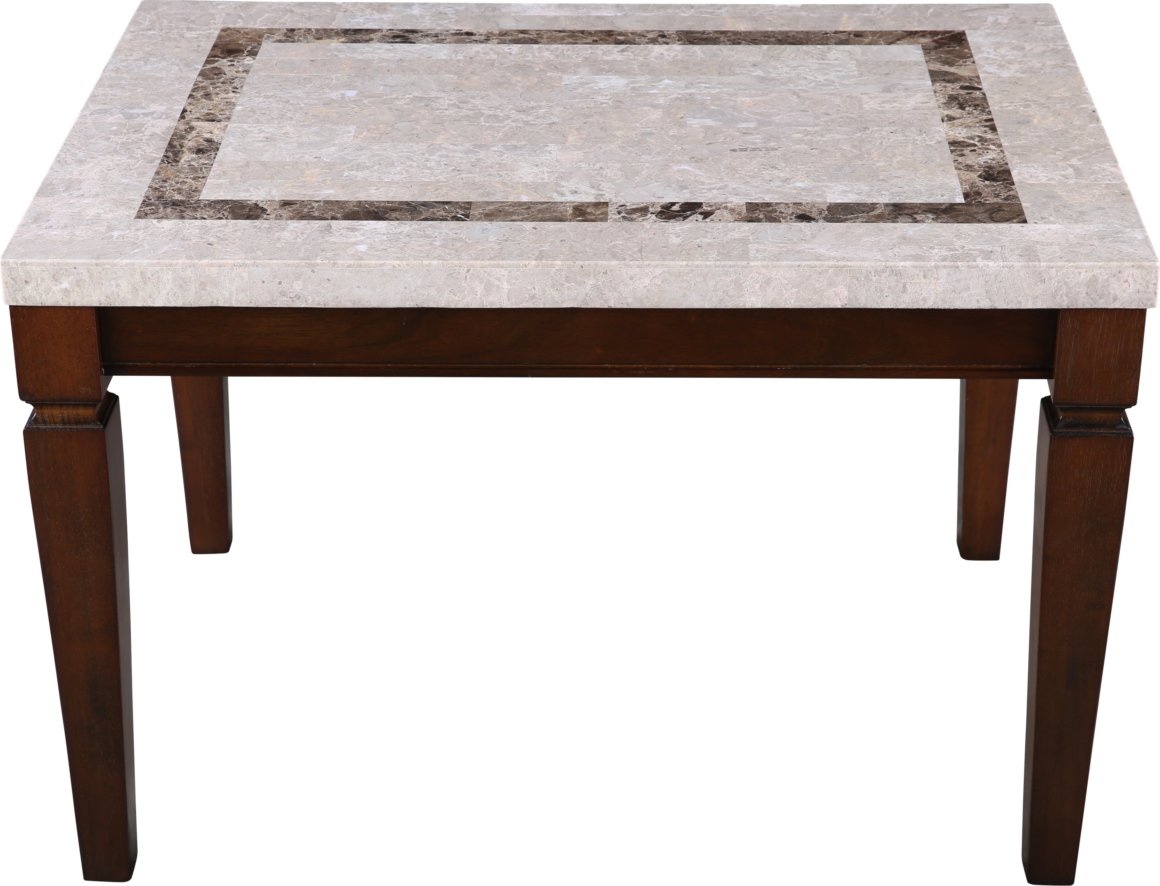 Bliss Marble Top 4 Seater Dining Table with Inlay in Beige Colour